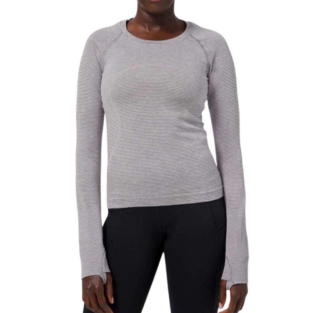 Lululemon Swiftly Tech Long Sleeve 2.0 *Race Length *Tempo Stripe White/Black